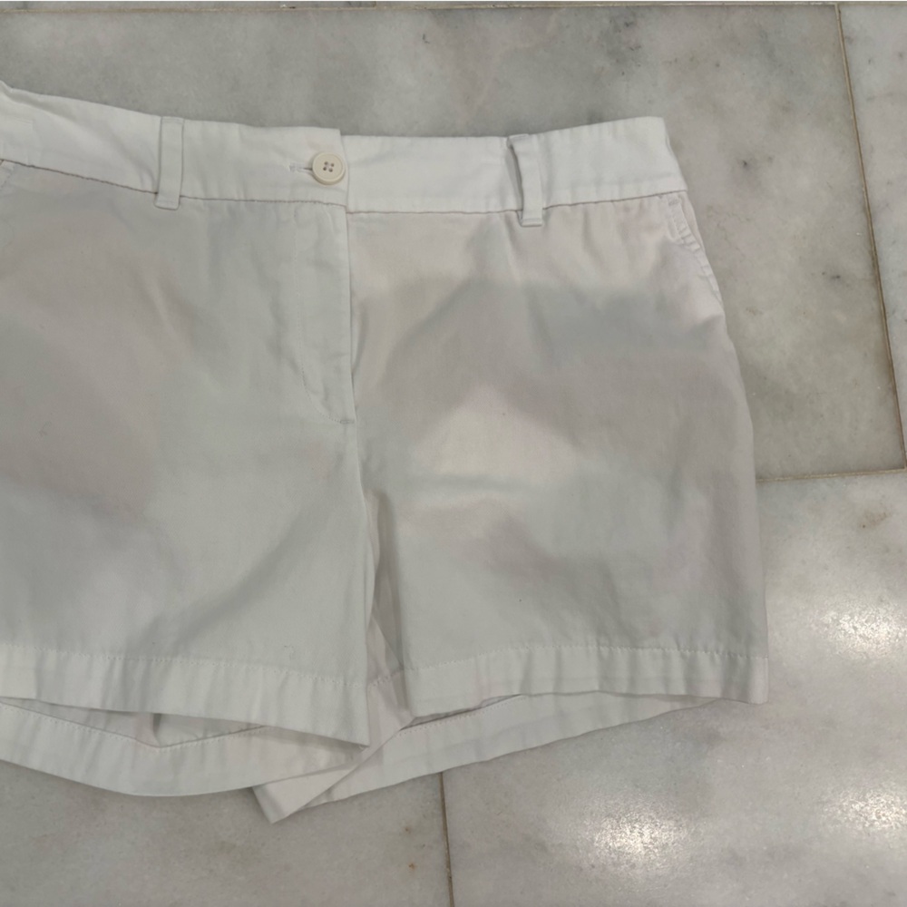 LOFT White Cotton Tailored Shorts